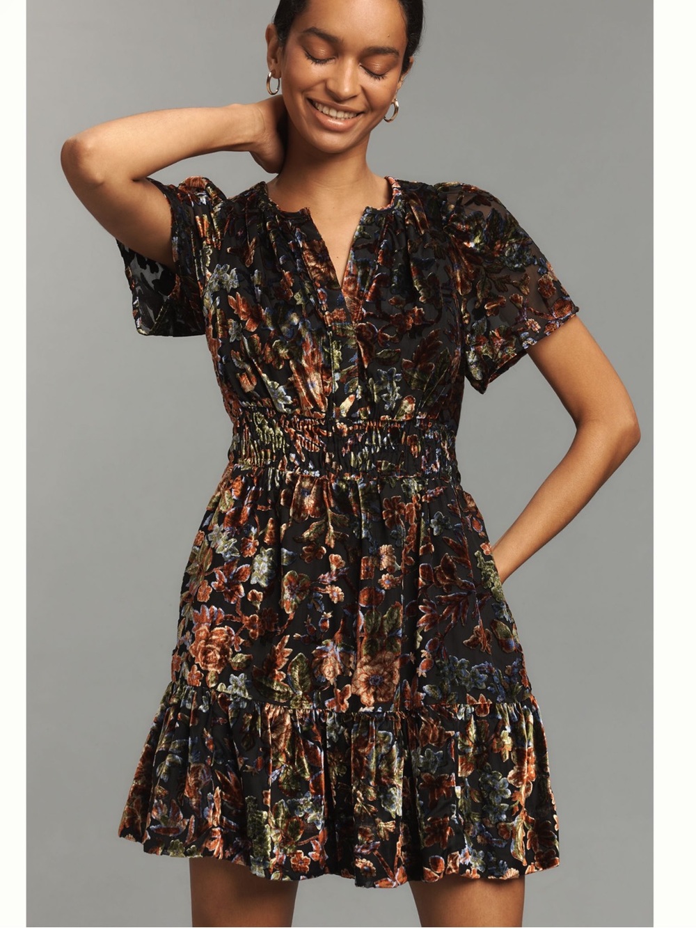Anthropologie Somerset Velvet Mini Dress NWT